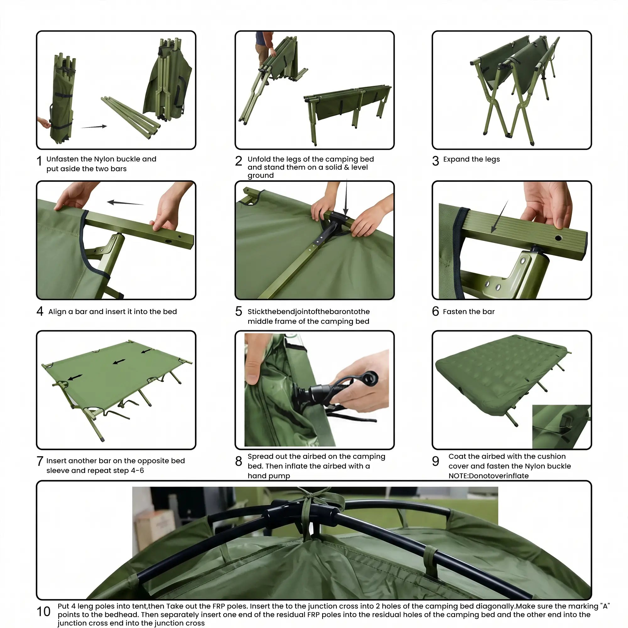 Compact Pop Up Camping Cot Tent Combo, Folding Outdoor, Dark Green Camping Tents at Gallery Canada