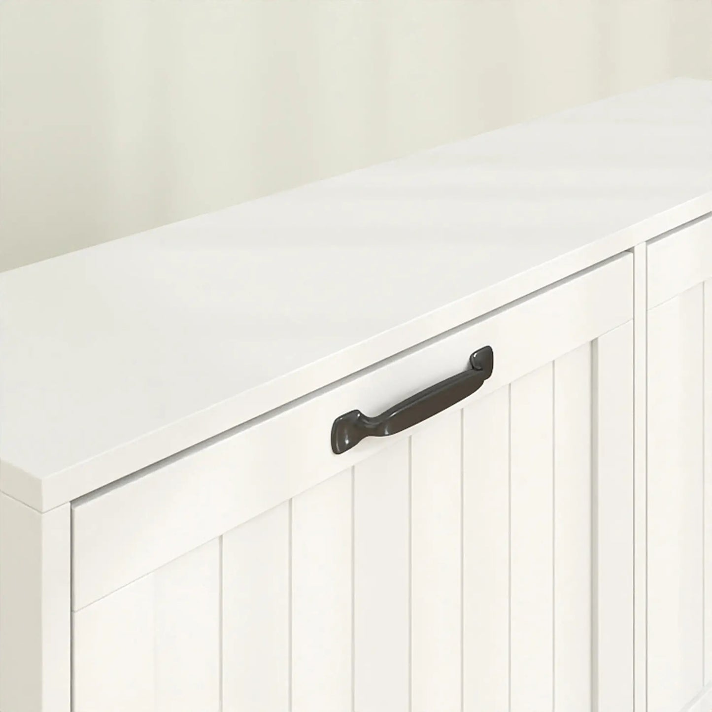 Shoe Cabinet with 4 Flip Drawers, Freestanding Narrow Shoe Storage Cabinet with Adjustable Shelves, Open Back, White Shoe Storage Cabinets & Racks at Gallery Canada