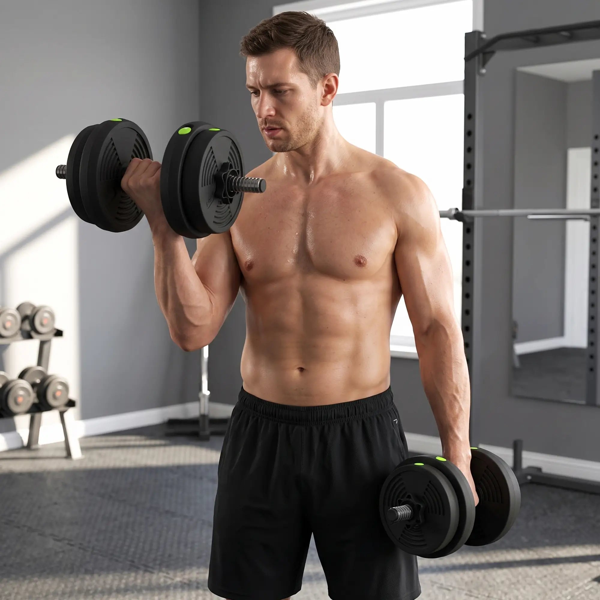 33LBS Adjustable Barbell Dumbbells Set, Non-Slip Handles, Home Gym Dumbbells & Barbells at Gallery Canada