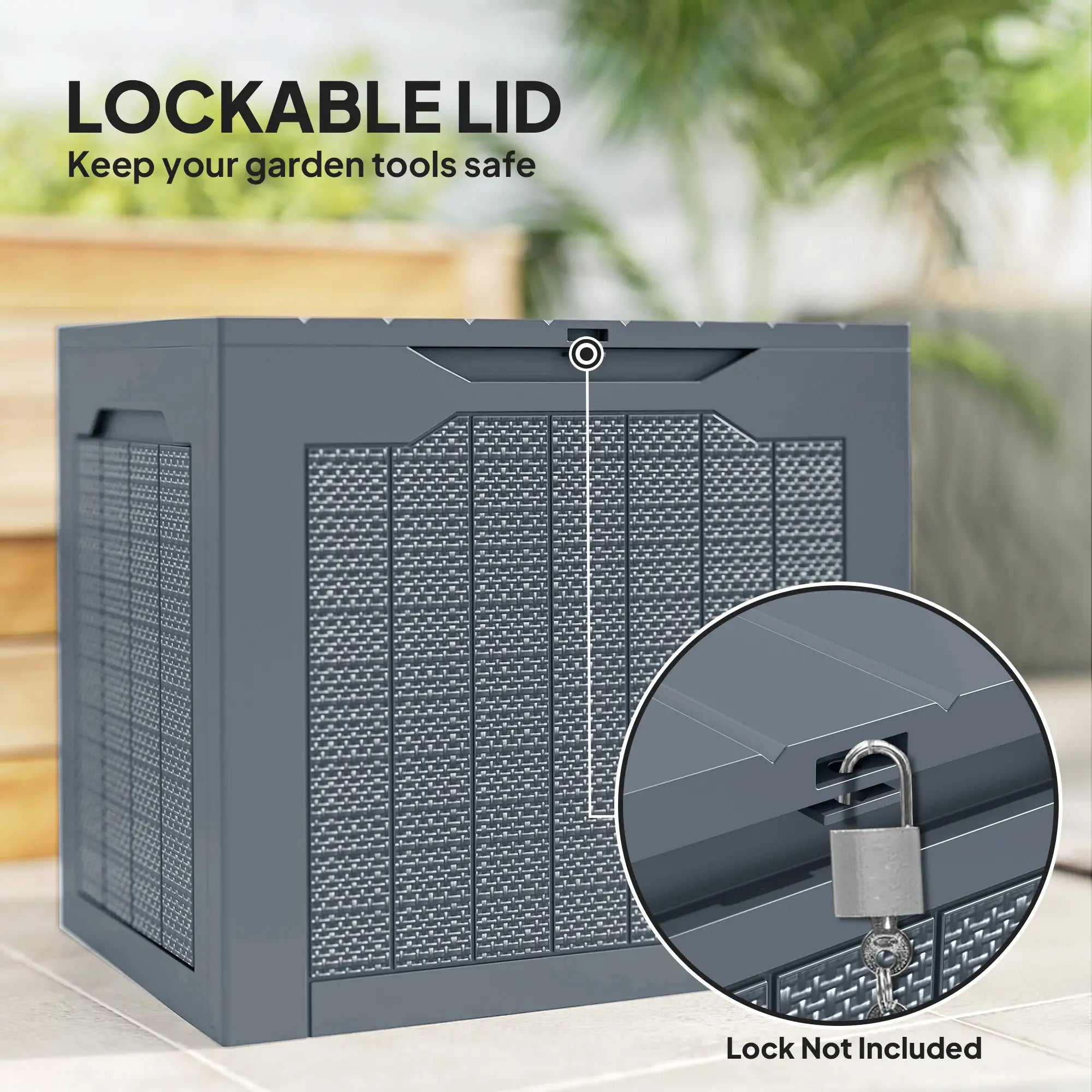 30 Gallon Resin Deck Box, Outdoor Storage Container Light Grey, Light Grey Deck Box & Outdoor Storage at Gallery Canada