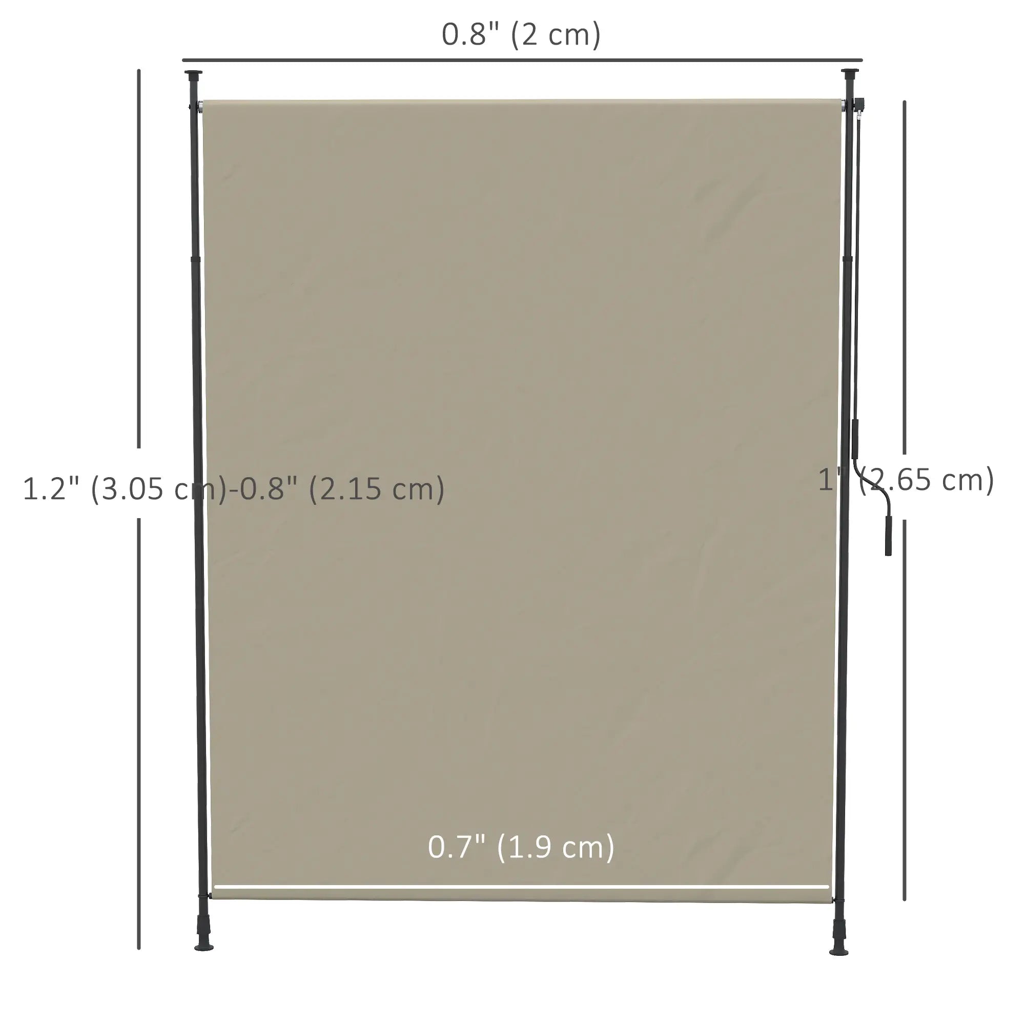 7' x 10' Retractable Patio Awning, Manual Outdoor Privacy Screen, Beige Retractable Side Awning at Gallery Canada
