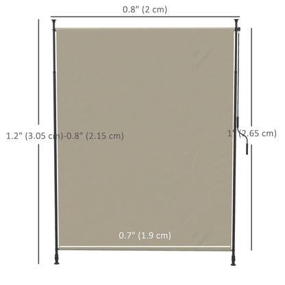 7' x 10' Retractable Patio Awning, Manual Outdoor Privacy Screen, Beige Retractable Side Awning at Gallery Canada