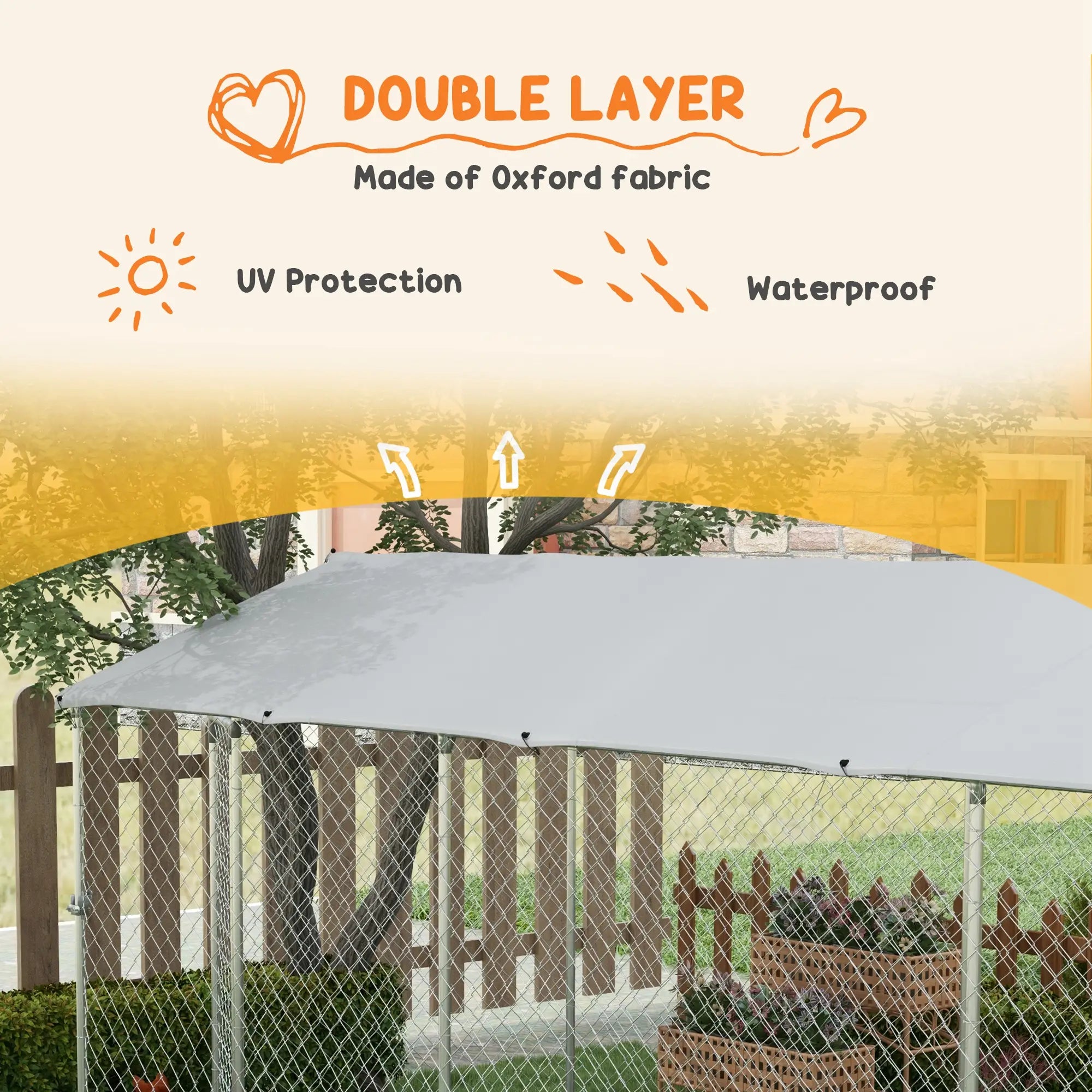 19.7' x 7.5' x 7.5' Outdoor Dog Kennel, Waterproof UV Resistant Cover, Silver Houses, Kennels & Pens at Gallery Canada