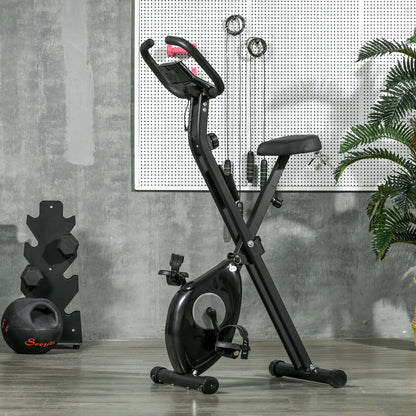 Foldable Exercise Bike, 8-Level Magnetic Resistance, LCD Screen, Phone Holder, Black Exercise & Stationary Bikes at Gallery Canada