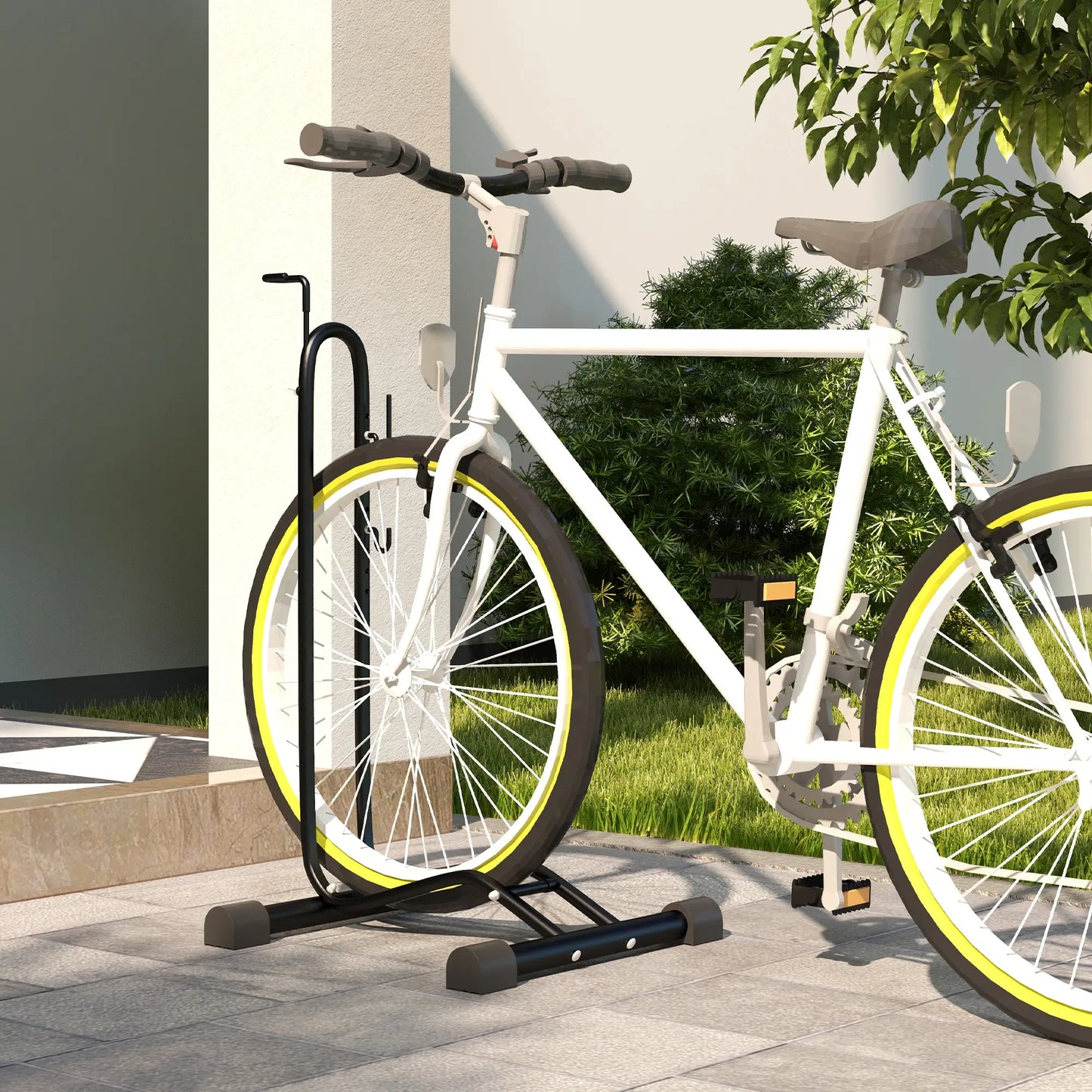 Vertical Horizontal Bike Rack, Adjustable Hooks, Fits 6"-28" 700c Bikes Bike Parking Stands at Gallery Canada