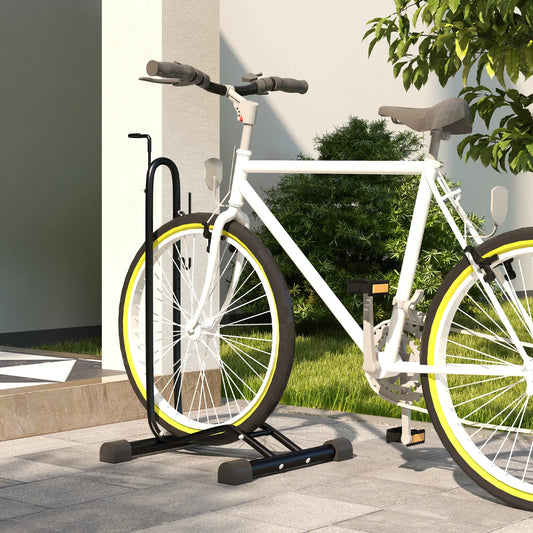 Vertical Horizontal Bike Rack, Adjustable Hooks, Fits 6"-28" 700c Bikes Bike Parking Stands Black at Gallery Canada