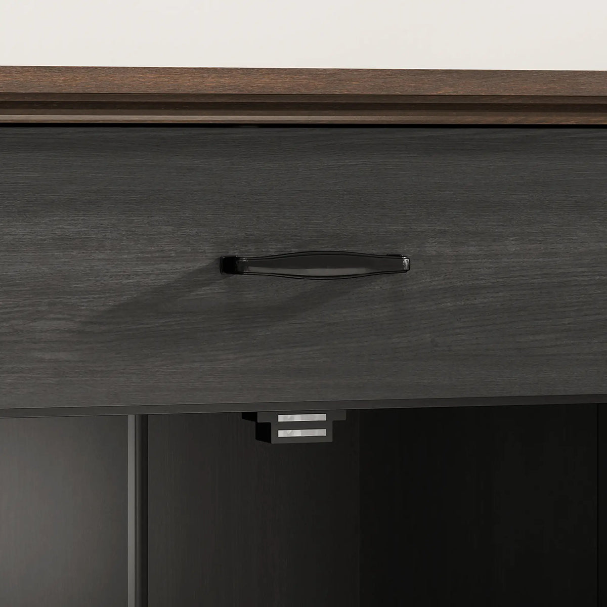 55" Black Buffet Cabinet, Farmhouse Sideboard, 4 Barn Doors, 2 Drawers, Black Storage Cabinets at Gallery Canada