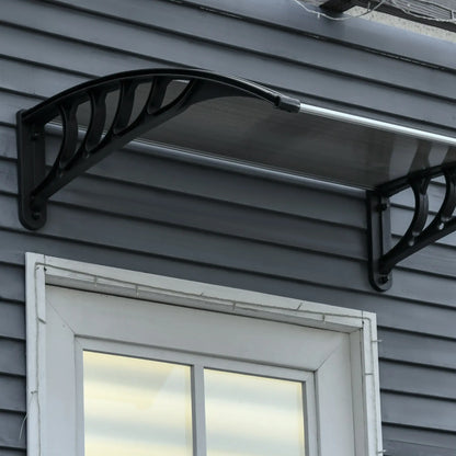 40.6" x 38" Polycarbonate Awning Door Canopy, UV Protection, Brown Door Awnings at Gallery Canada
