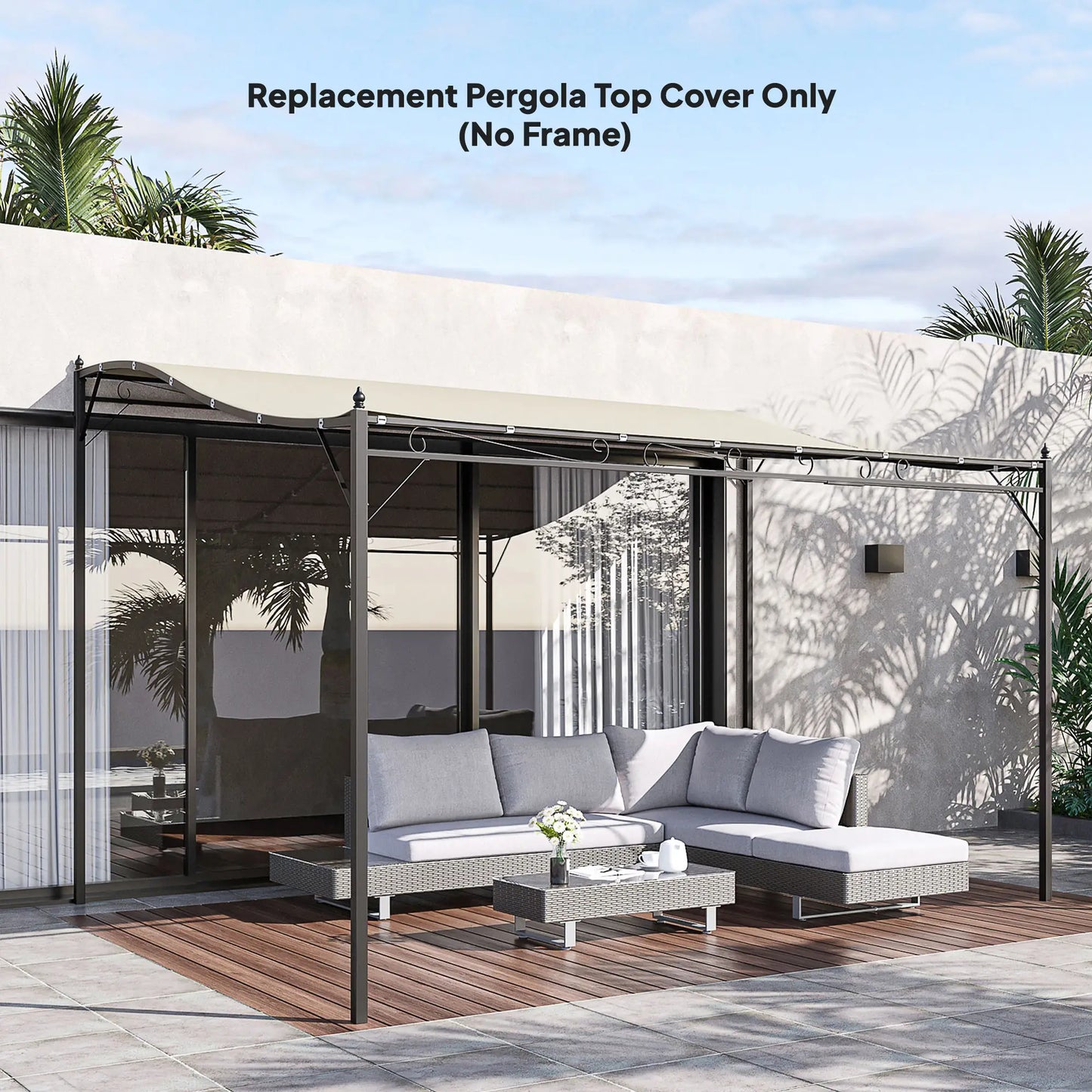 Canopy Replacement, Pergola Shade Cover, 10' x 10', Beige Gazebo Canopy Replacement at Gallery Canada
