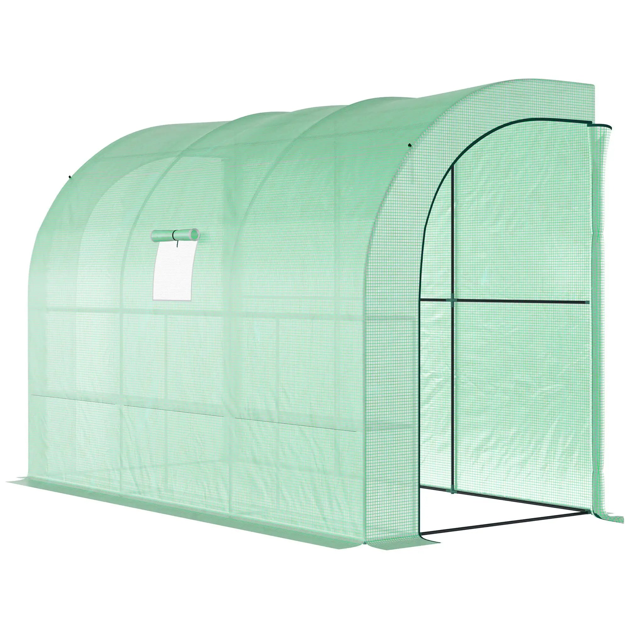 Walk-in Lean-to Greenhouse, 10' x 5' x 7', PE Cover, Green Greenhouses Green at Gallery Canada