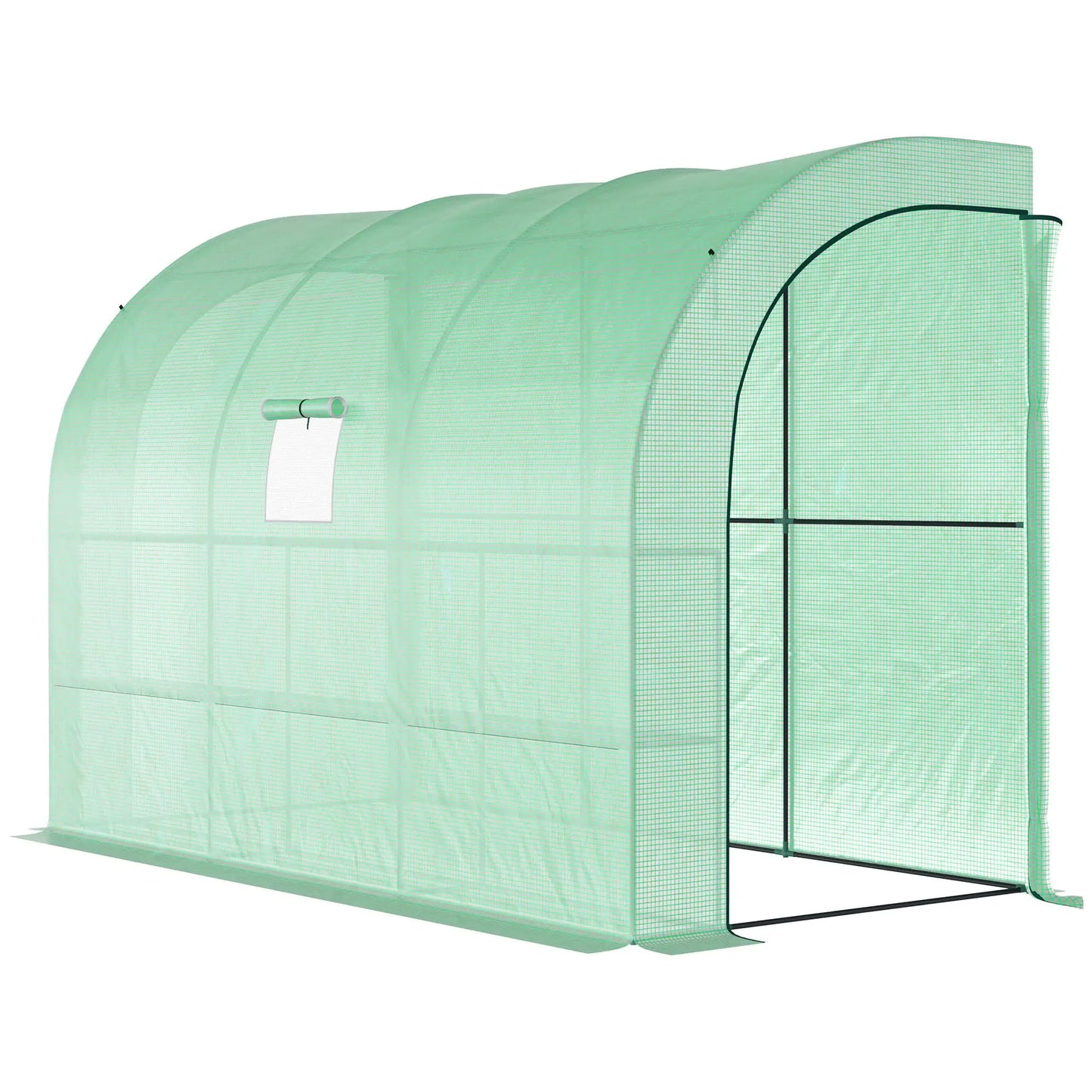 Walk-in Lean-to Greenhouse, 10' x 5' x 7', PE Cover, Green Greenhouses Green at Gallery Canada