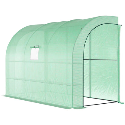Walk-in Lean-to Greenhouse, 10' x 5' x 7', PE Cover, Green Greenhouses Green at Gallery Canada