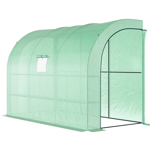 Walk-in Lean-to Greenhouse, 10' x 5' x 7', PE Cover, Green Greenhouses Green at Gallery Canada