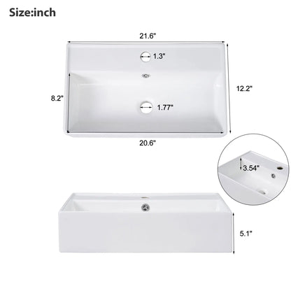 Floating Bathroom Vanity, Ceramic Basin, Side Storage, 21.5" L x 12" W x 26.5" H, Black Sink Cabinets at Gallery Canada