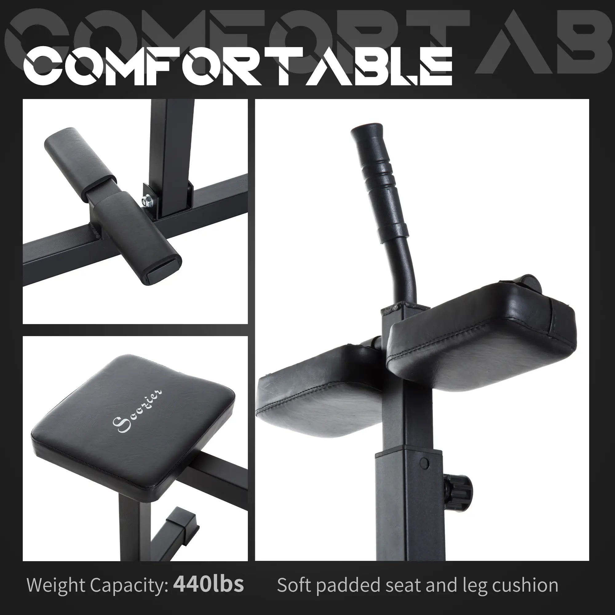 Adjustable Seated Calf Raise, Steel Leg Press Machine, Strength Training, Black More-Strength Training Equipment at Gallery Canada