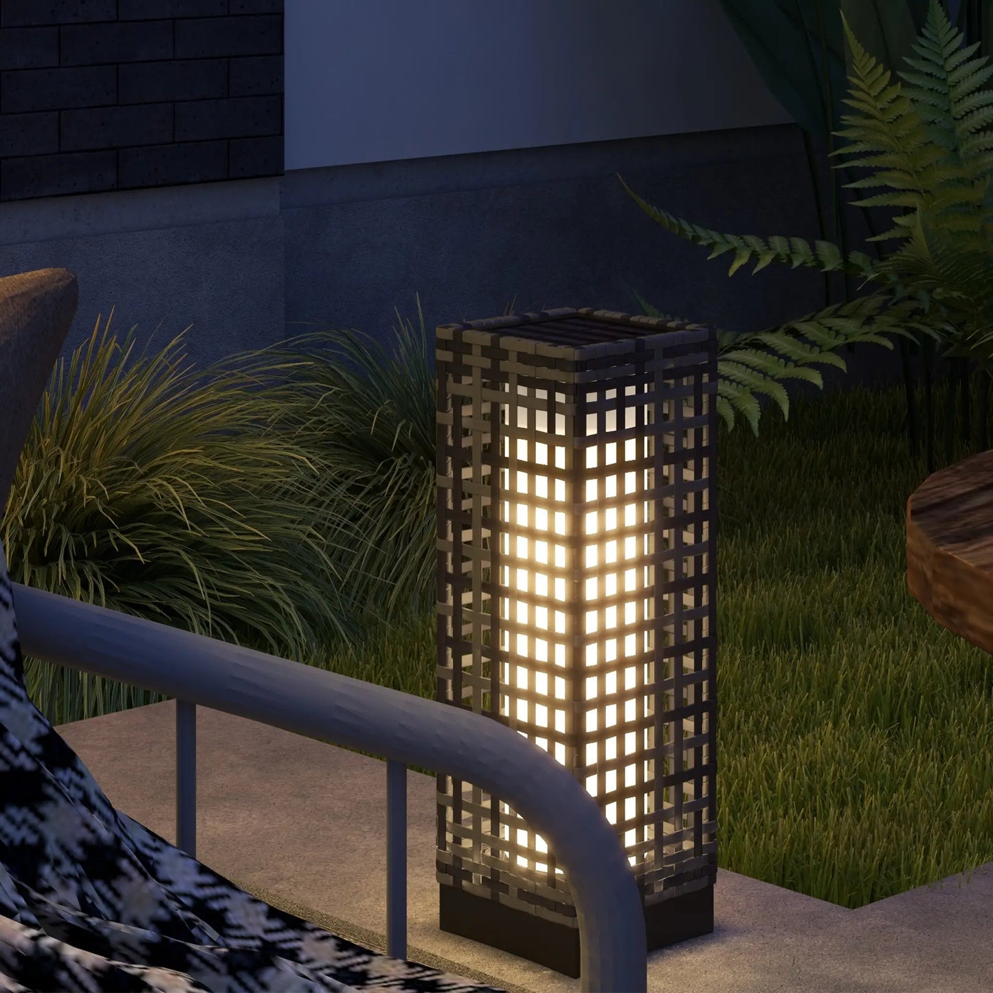 Solar Outdoor Floor Lamp, IP44, Auto LED Lights, Grey Solar Post Lamps at Gallery Canada