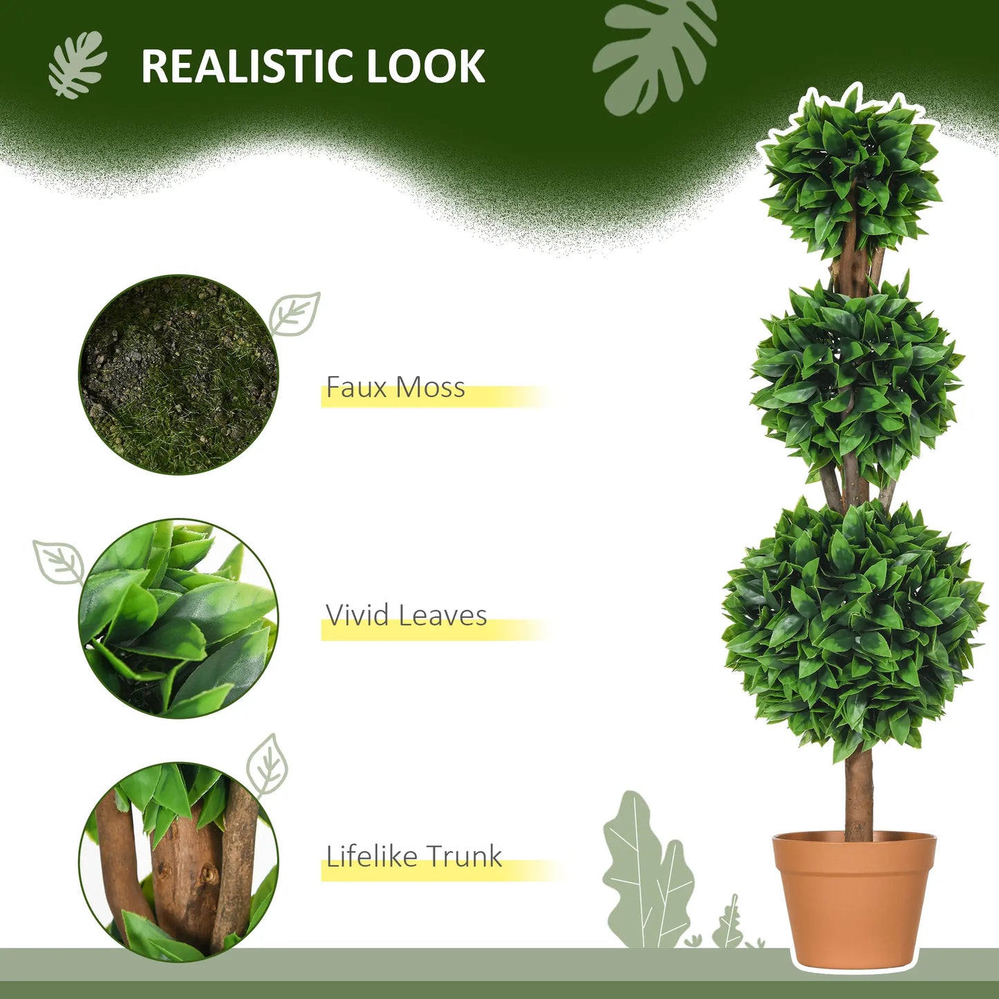 2 Pack 35.5" Artificial Boxwood Topiary Ball Trees, Indoor Outdoor, Green Artificial Trees at Gallery Canada