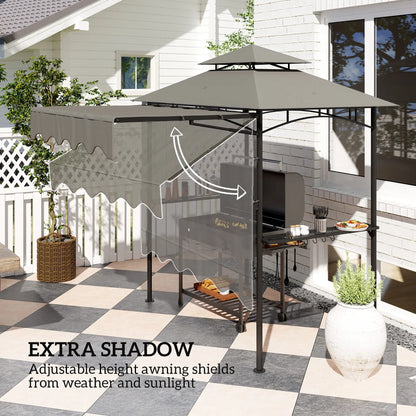 8' x 5' Grill Gazebo, Double Tiered, Light Grey BBQ Grill Gazebos at Gallery Canada