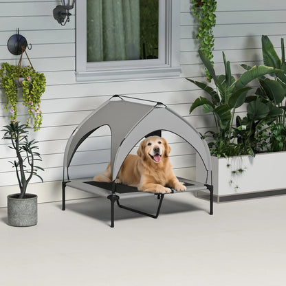 Raised Dog Bed, Cooling Cot with Canopy, Washable Mesh, Medium Large, Light Grey Elevated Dog Beds at Gallery Canada