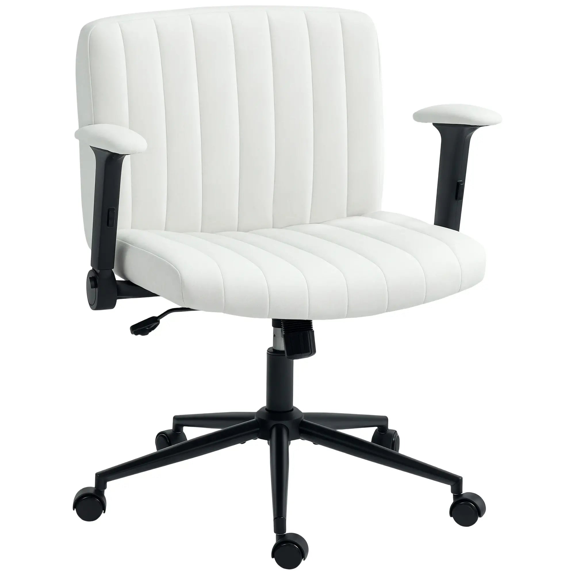 Criss Cross Chair with Flip-up Armrests, Wheels, Adjustable Height, Tilting, Cream White Task Chairs at Gallery Canada