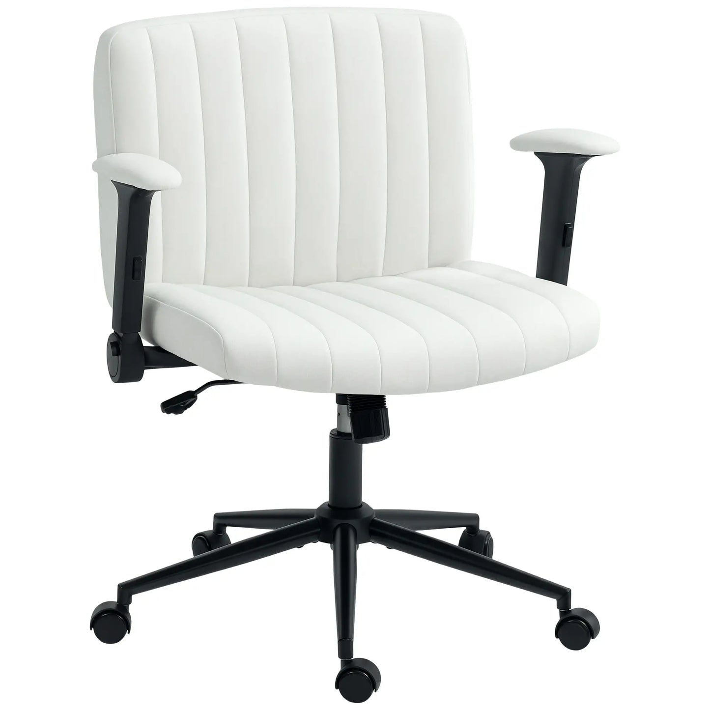 Criss Cross Chair with Flip-up Armrests, Wheels, Adjustable Height, Tilting, Cream White Task Chairs at Gallery Canada