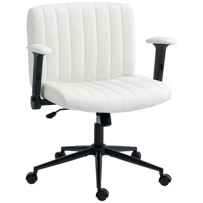 Criss Cross Chair with Flip-up Armrests, Wheels, Adjustable Height, Tilting, Cream White Task Chairs at Gallery Canada
