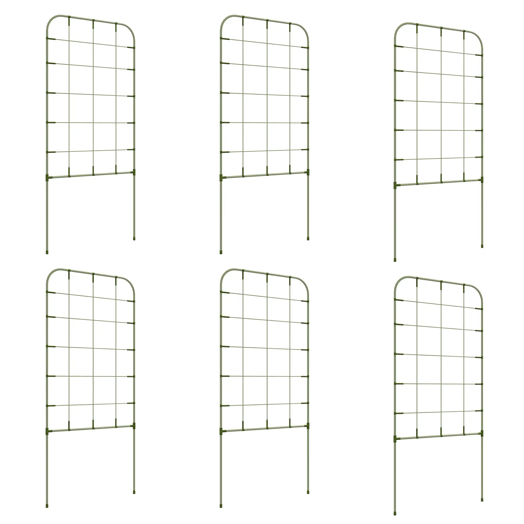 6-Piece Plant Support Set, Steel Trellis, 40 x 90 cm, Green Plant Stands at Gallery Canada