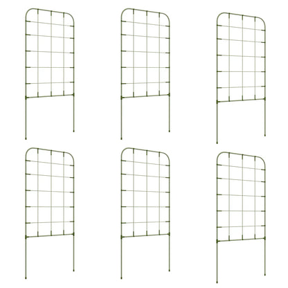 6-Piece Plant Support Set, Steel Trellis, 40 x 90 cm, Green Plant Stands at Gallery Canada