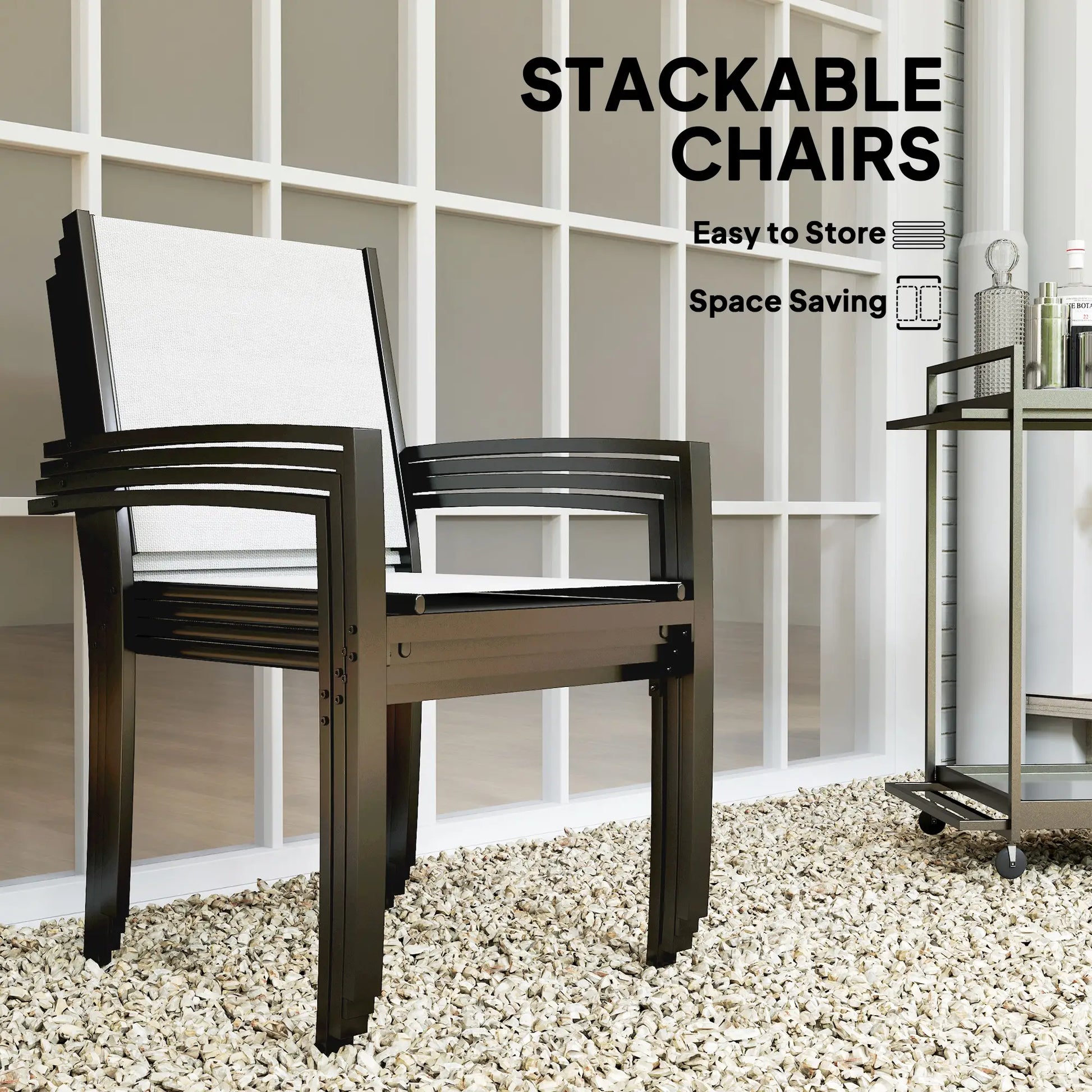 5 Piece Outdoor Dining Set, Round Table, 4 Stackable Chairs Outdoor Dining Sets at Gallery Canada