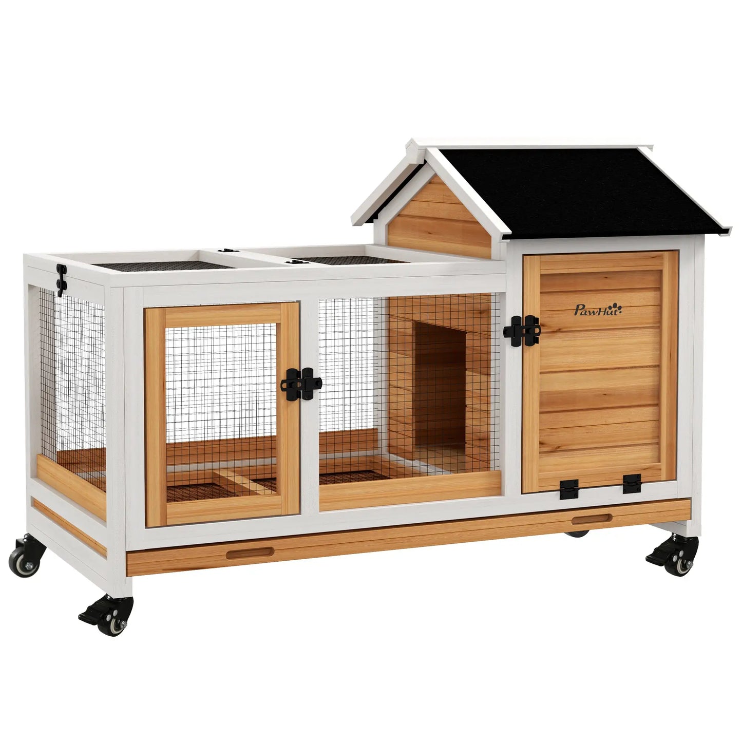Rabbit Cage With Wheels, Ramp, Run, Tray, Indoor Outdoor, Yellow Rabbit Hutch at Gallery Canada