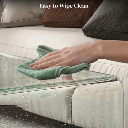 Clear Glass Coffee Table, Modern Rectangle Living Room Table, Safe Rounded Edges Coffee Tables at Gallery Canada