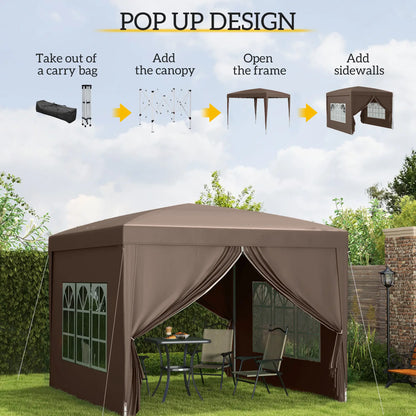 10'x10' Coffee Outdoor Pop Up Party Tent Wedding Gazebo Pop Up Canopies at Gallery Canada
