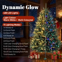 6Ft Prelit Christmas Tree, Warm White & Multi-Colour LEDs, Colorado Blue Spruce