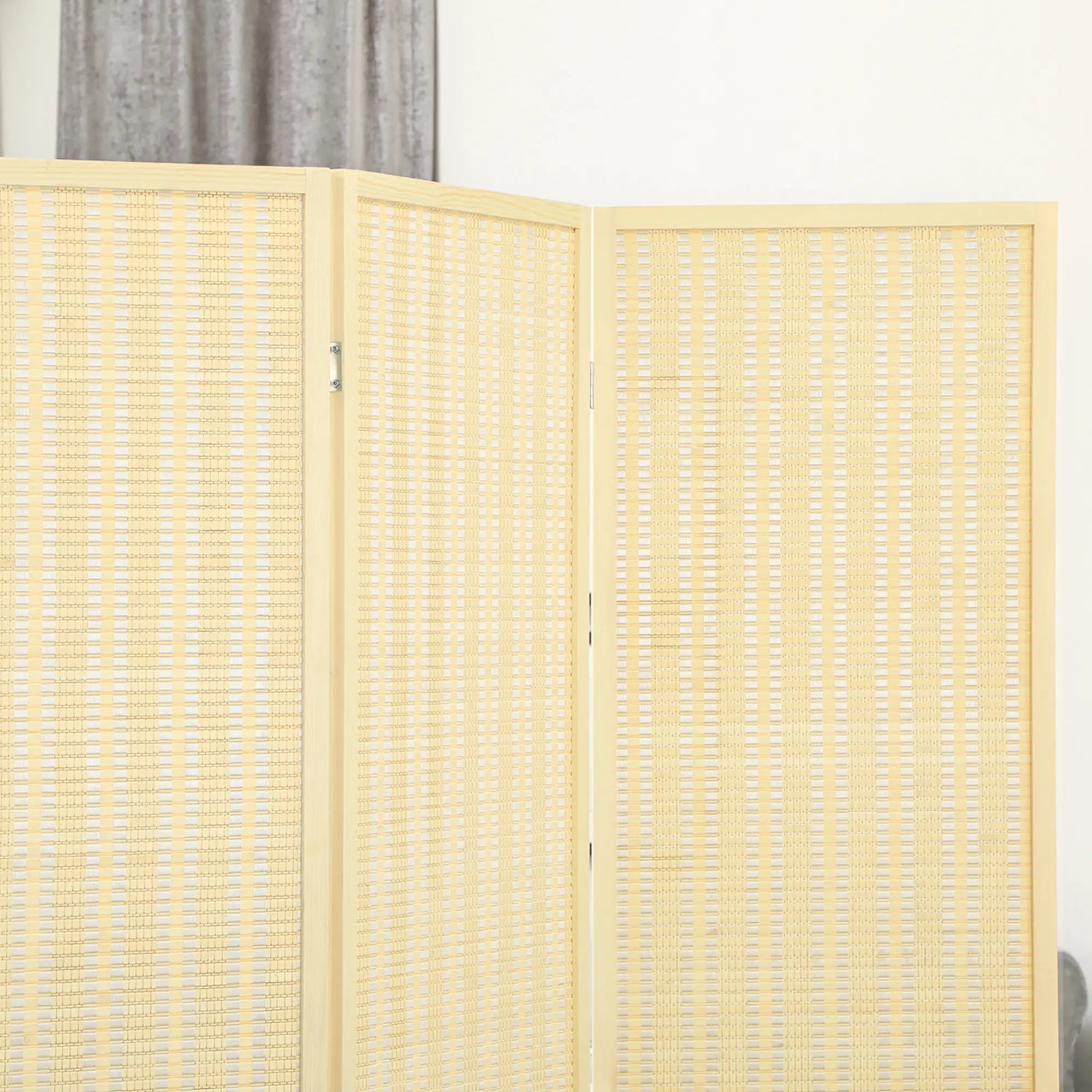 Woven Bamboo Room Divider, 3 Panel Folding Privacy Screen, Natural Wood Room Dividers at Gallery Canada