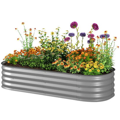 4.9 x 2 x 1ft Galvanized Raised Garden Bed, Metal Planter Box, Silver Galvanized Planter Boxes Silver at Gallery Canada