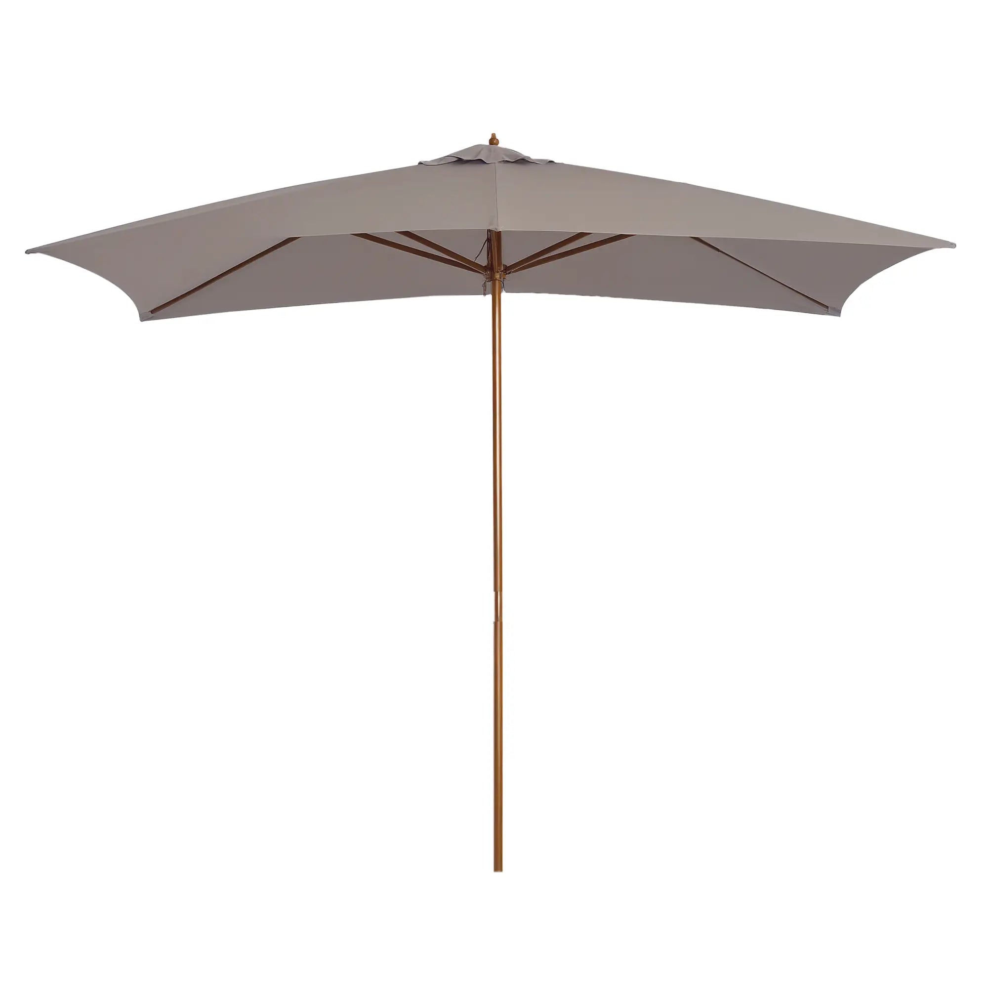 7' x 10' Grey Wooden Patio Umbrella, Rectangle Garden Parasol with Bamboo Ribs, Grey Sun Umbrellas at Gallery Canada