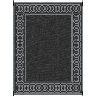 Portable Outdoor Rug, 9' x 12', Waterproof, Reversible, Black and Grey Outdoor Reversible Rugs at Gallery Canada