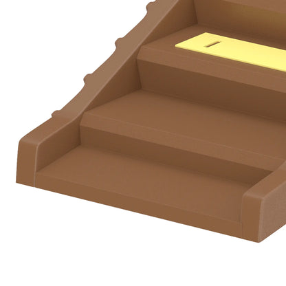 Foldable Dog Car Ramp, Anti-Slip Steps, Brown