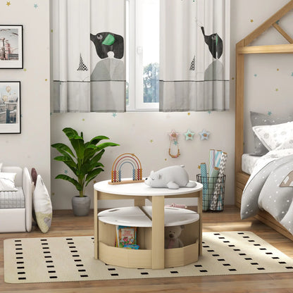 5 Piece Kids Table and Chair Set, with Storage, White Kids Table Sets at Gallery Canada