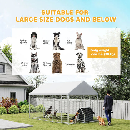 Galvanized Steel Outdoor Dog Kennel, Safety Lock, 13.1' x 7.5' x 7.8' Houses, Kennels & Pens at Gallery Canada