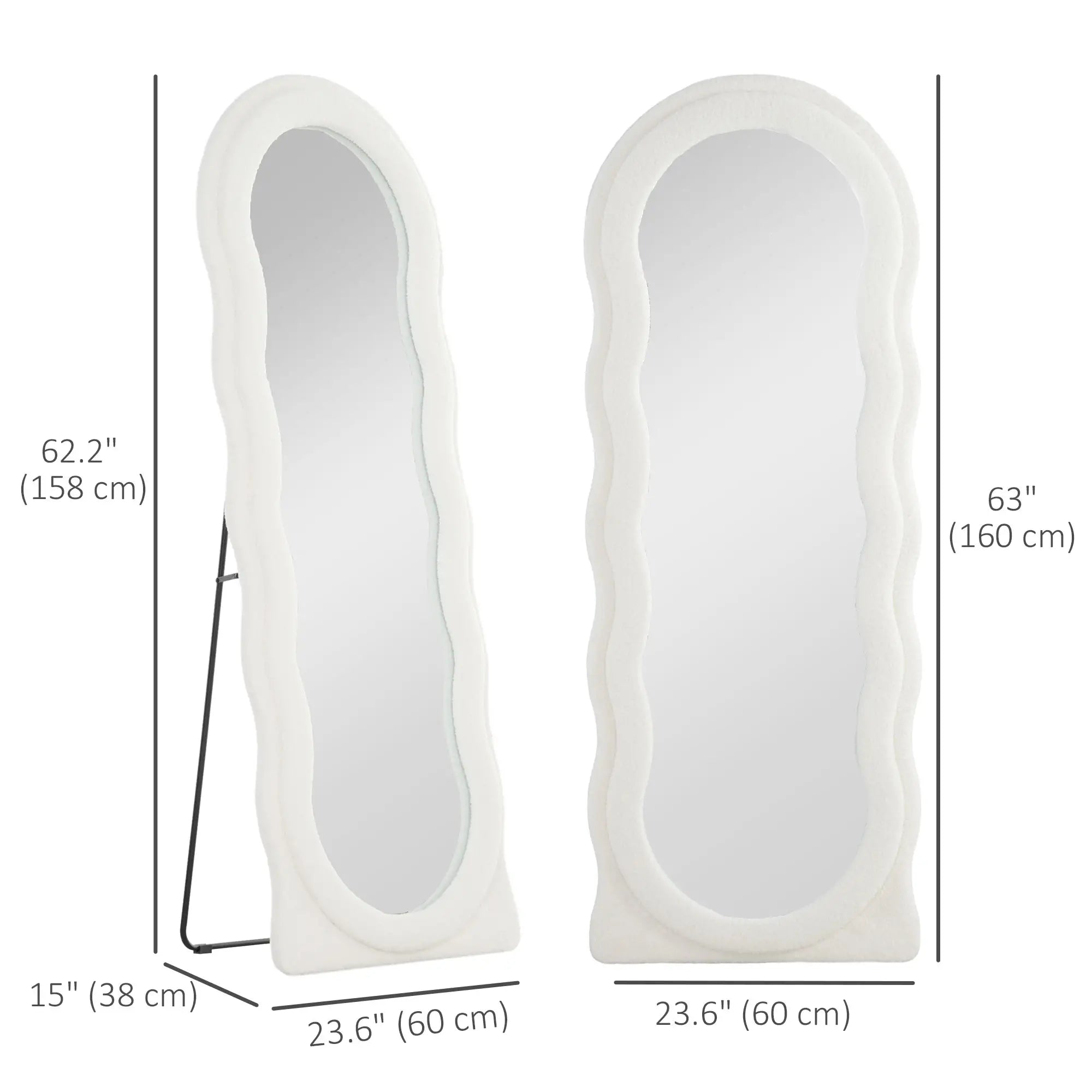 Floor Standing Mirror, Full Length, Leaning or Wall, Arched Top, White Full Length Mirrors at Gallery Canada