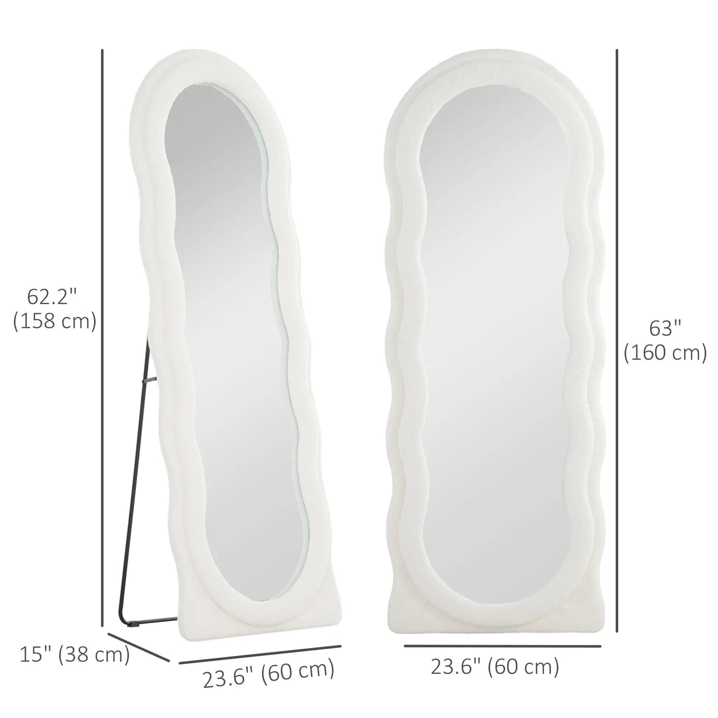 Floor Standing Mirror, Full Length, Leaning or Wall, Arched Top, White Full Length Mirrors at Gallery Canada