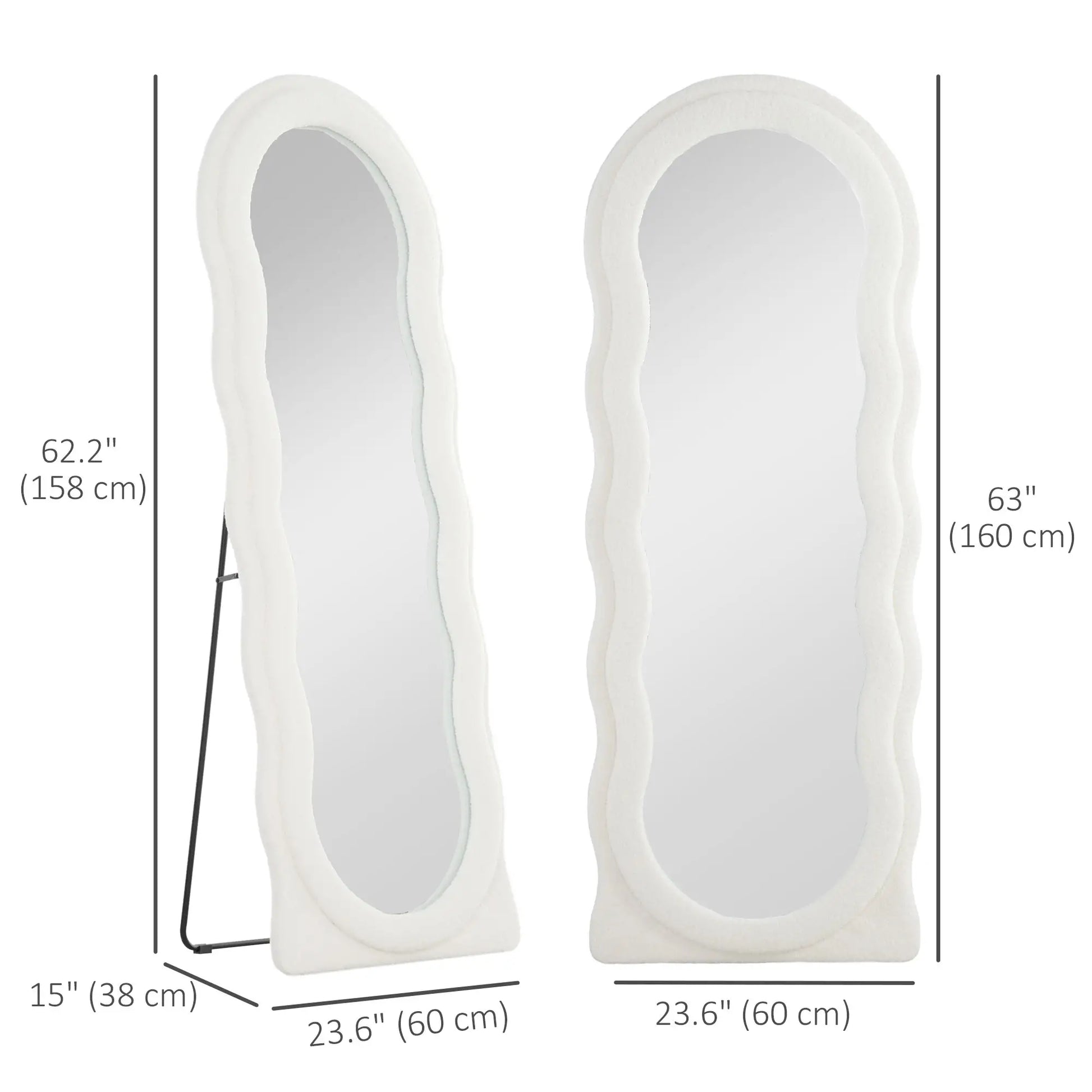 Floor Standing Mirror, Full Length, Leaning or Wall, Arched Top, White Full Length Mirrors at Gallery Canada