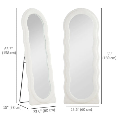 Floor Standing Mirror, Full Length, Leaning or Wall, Arched Top, White Full Length Mirrors at Gallery Canada