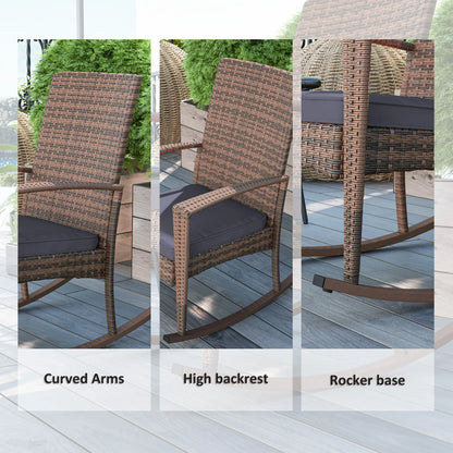 PE Rattan Rocking Chair, Garden Glider, Wicker Patio Chair, Dark Blue Outdoor Rocking Chairs at Gallery Canada