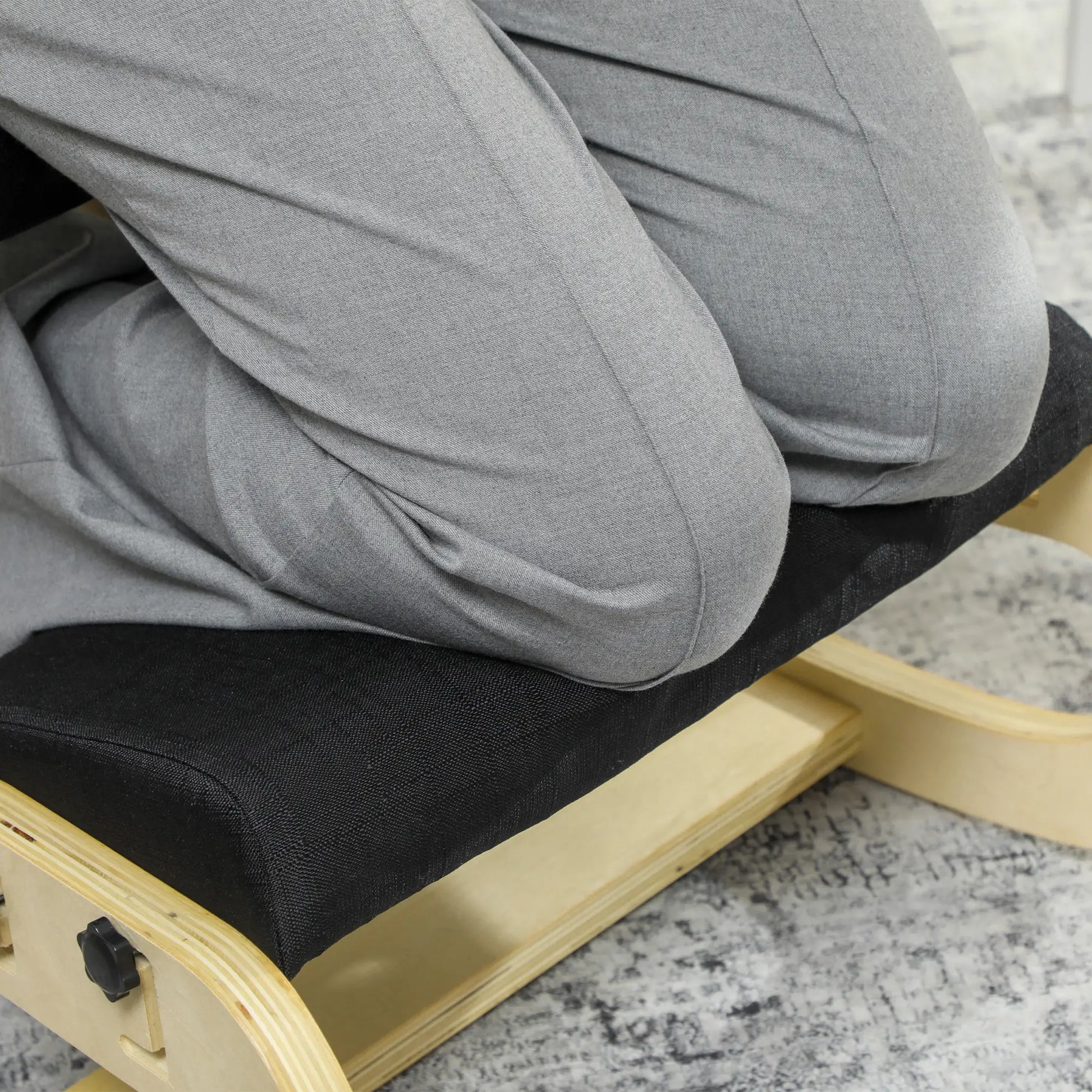 Adjustable Wood Kneeling Chair, Ergonomic Stool, Black Office Chairs at Gallery Canada