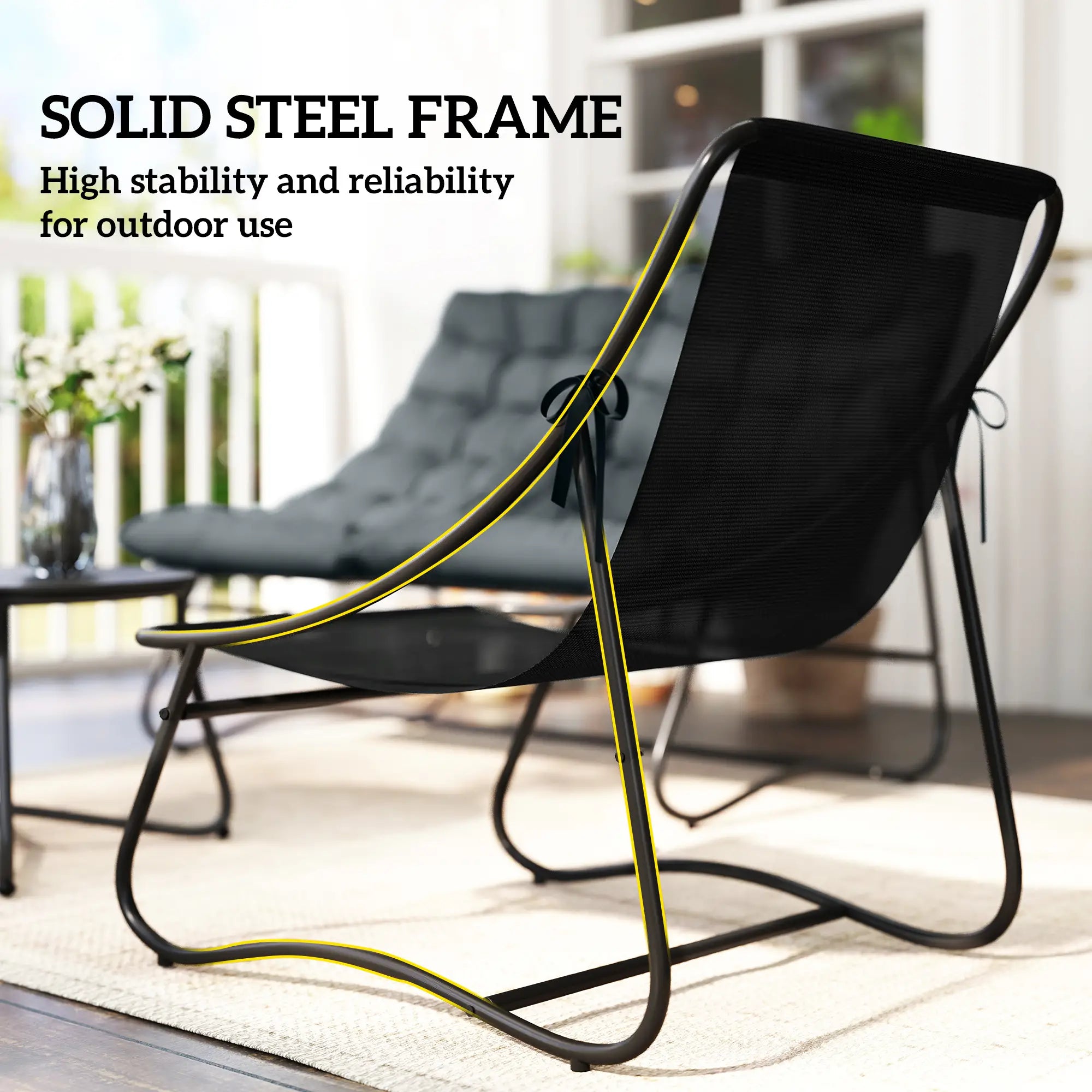 4 Piece Patio Furniture Set, Loveseat, Chairs, Round Metal Table, Cushions, Grey Patio Furniture Sets at Gallery Canada