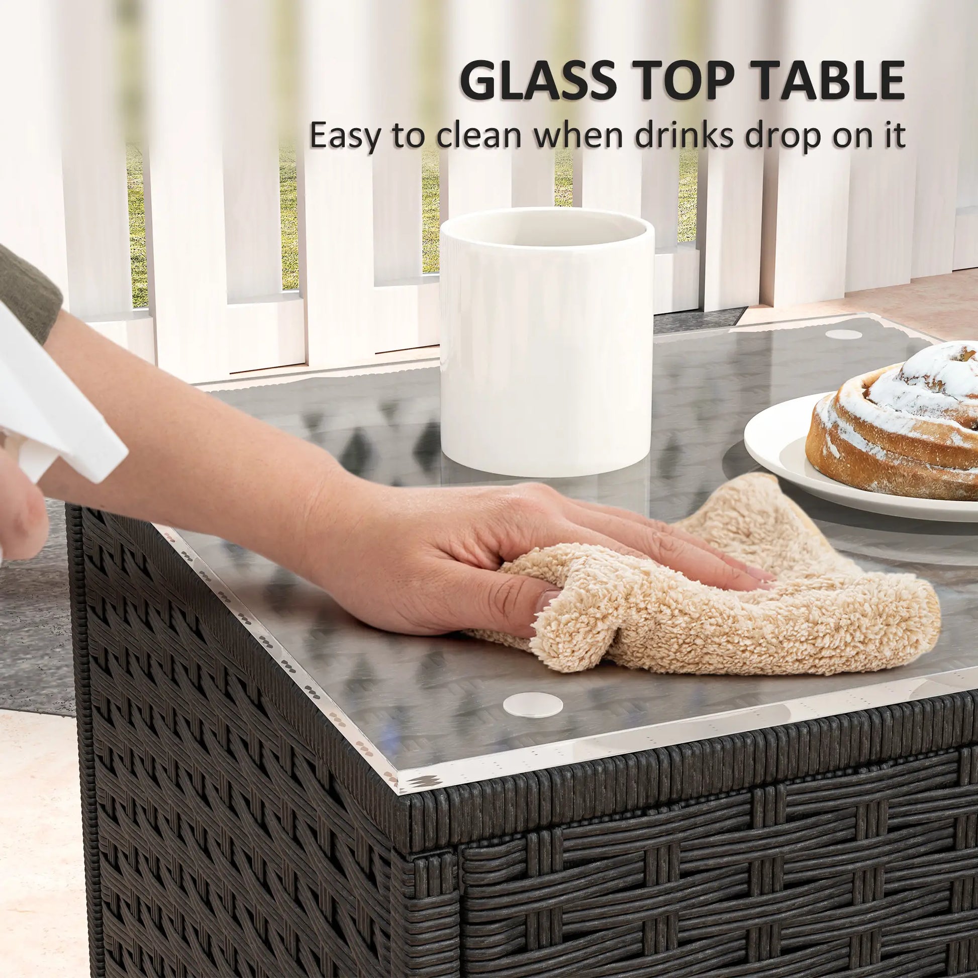 3pc Rattan Bistro Set, Wicker Patio Furniture, Rocking Chairs, Grey Bistro Sets at Gallery Canada