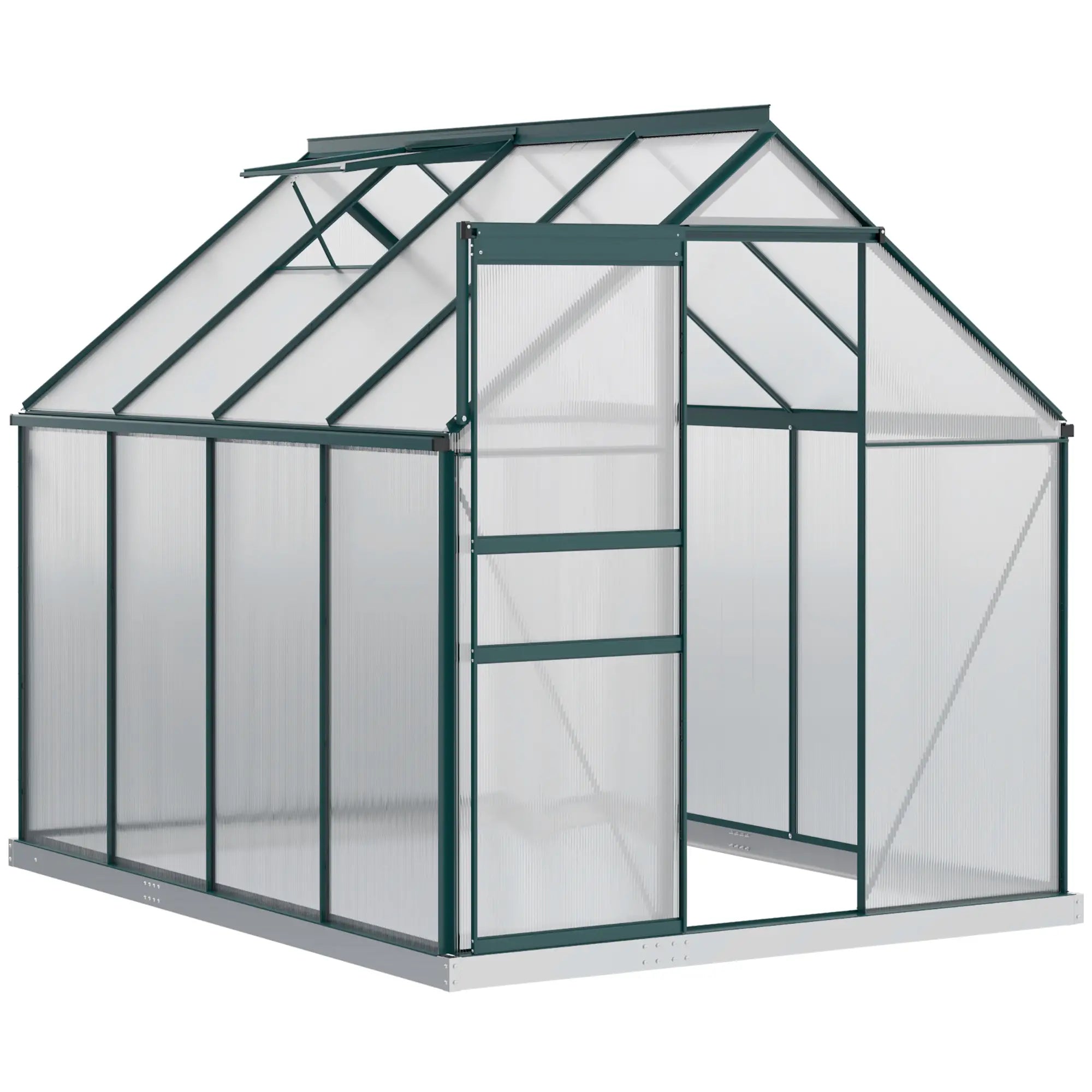 6' x 8' x 6.5' Polycarbonate Greenhouse, Walk-in, Adjustable Roof Vent, Green Walk In Greenhouses at Gallery Canada
