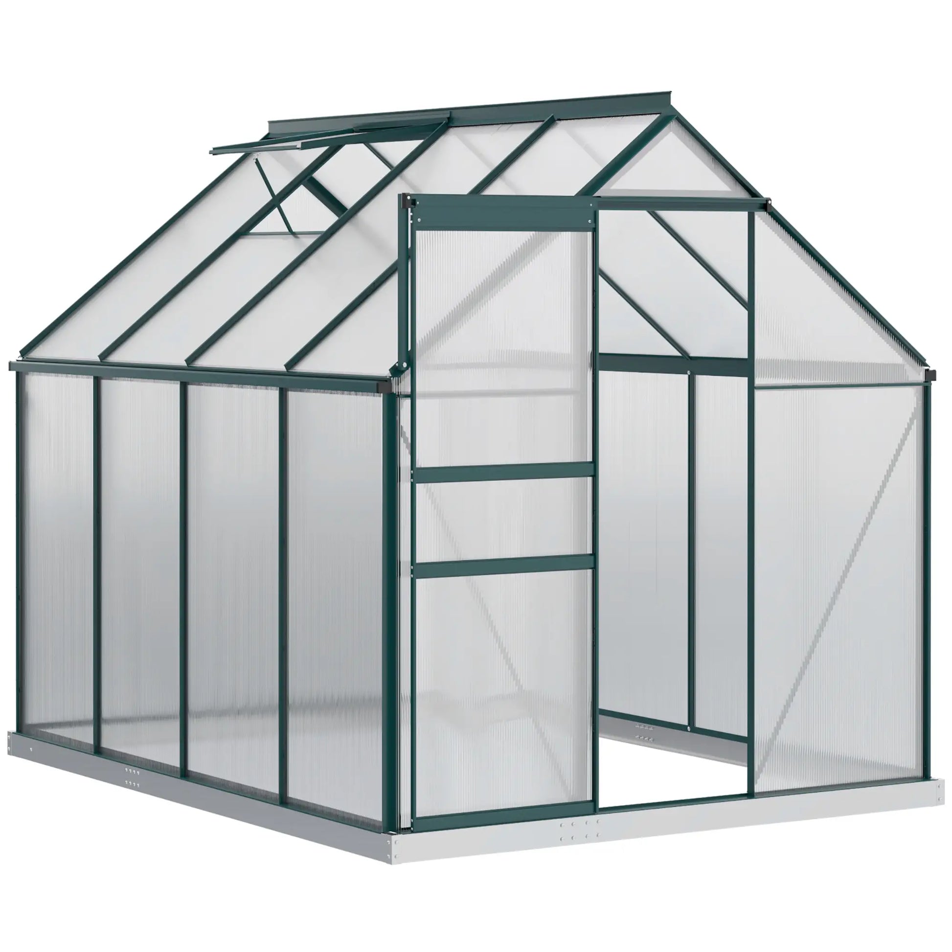 6' x 8' x 6.5' Polycarbonate Greenhouse, Walk-in, Adjustable Roof Vent, Green Walk In Greenhouses at Gallery Canada